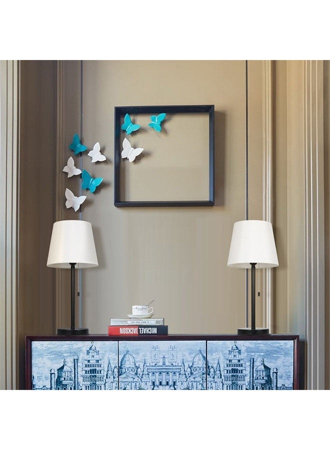 أجريون قطعتان أباجورات طاولة بجانب السرير، أباجورات مكتب أنيقة حديثة لغرفة النوم غرفة المعيشة تحتوي على لمبة أبيض. - Image 4